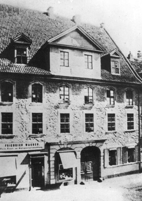 GROTRIAN parent firm, Braunschweig, Bohlweg 48, around 1860.